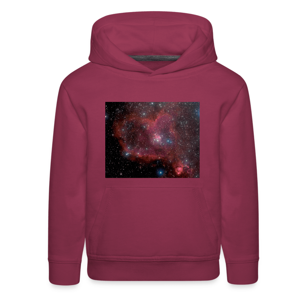 Kids Heart Nebula Hoodie - burgundy