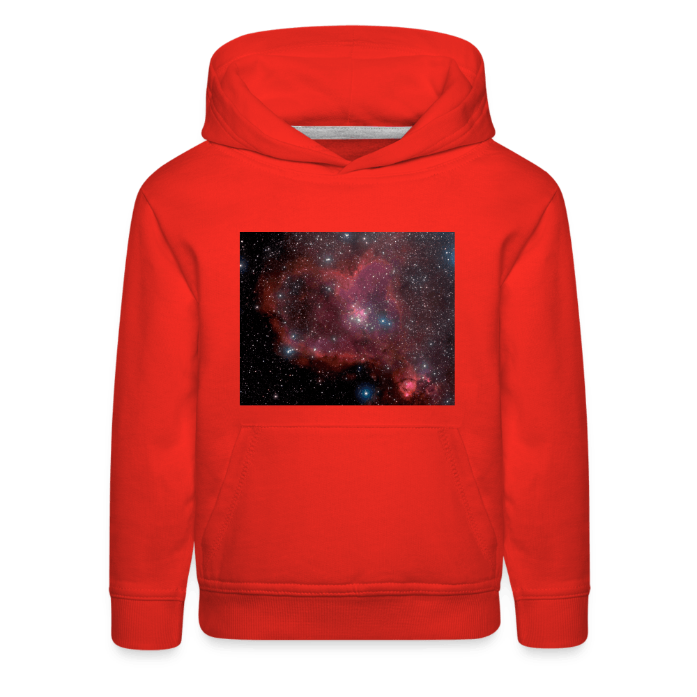 Kids Heart Nebula Hoodie - red